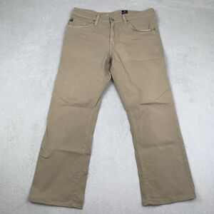 Adriano Goldschmied AG Pants Mens 34x28 Khaki Beige The Protege Straight Leg USA